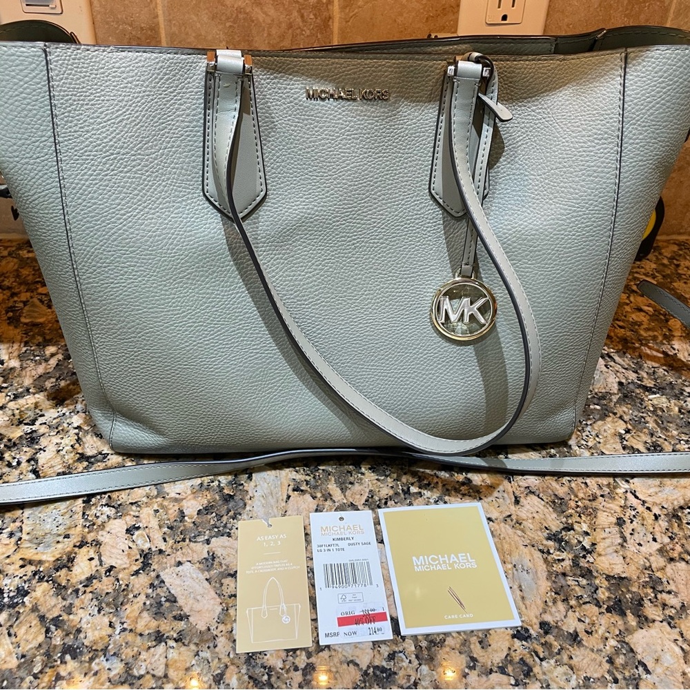 Michael Kors Sage Green 3 in 1 Leather Tote